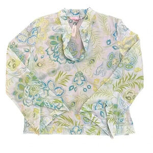 NWT Victoria’s Secret Cotton Top Blouse Size M/L RN#54867 Flare Sleeves Floral